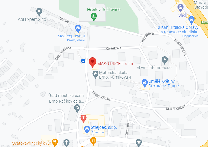 Mapa - MASOPROFIT.CZ - Brno