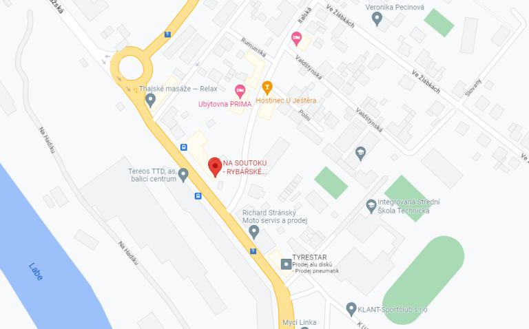 Mapa - Rybářské potřeby<br>Na Soutoku
